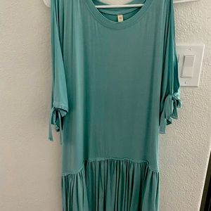 Tunic style cold shoulder top